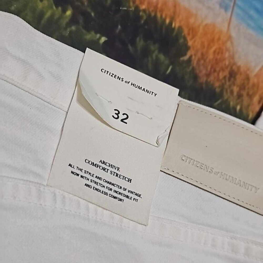 Citizens of Humanity Premium Vintage Ella Raw Hem White Jeans Size 32 New - Picture 9 of 10